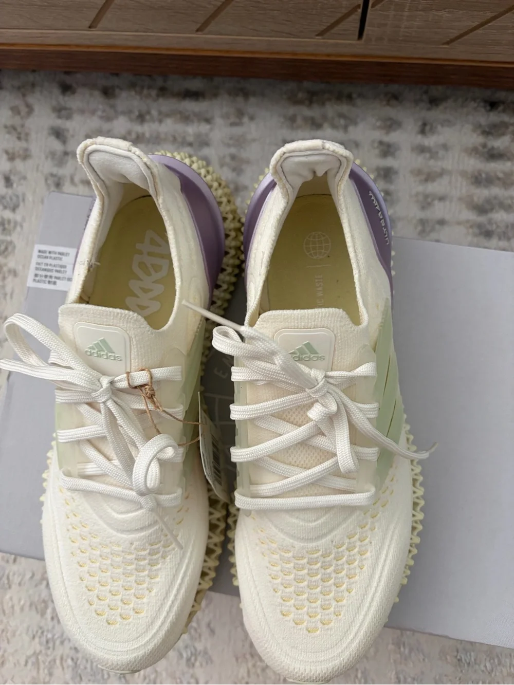 ADIDAS ULTRA 4DFWD women cream knit running shoes size 7.5